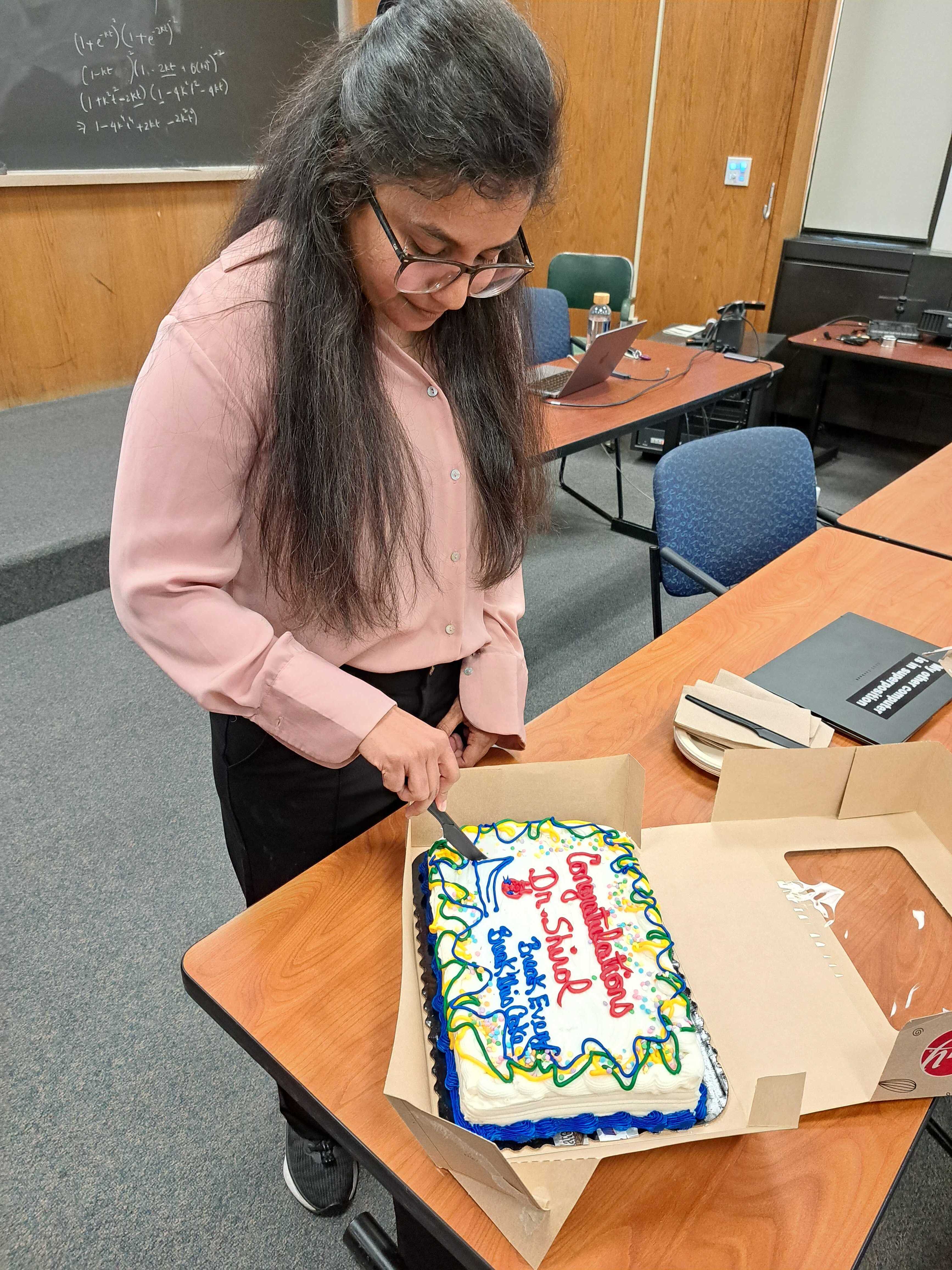 Shruti Shirol celebrates her successful PhD defense in July 2026.